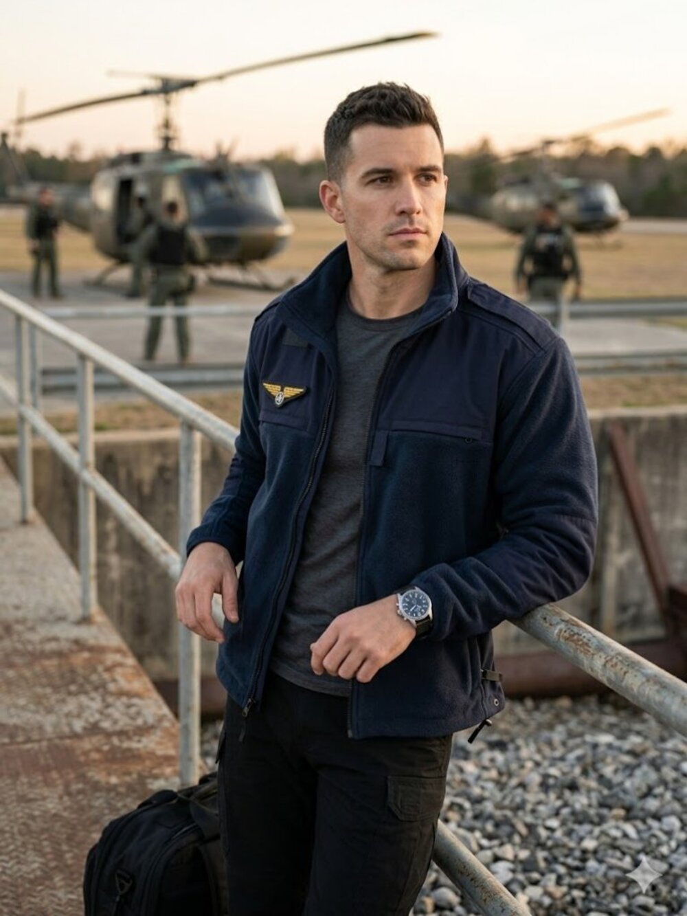 military, law enforcement or aviation fleece Navy crop jacket L - XL